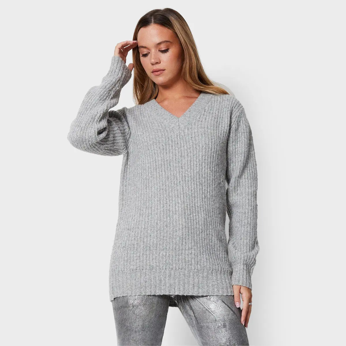 Threadbare Ladies V Neck Knitted Jumper