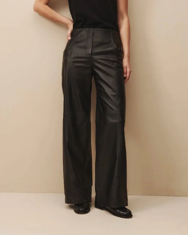 Leather Demie Pant In Matte Black