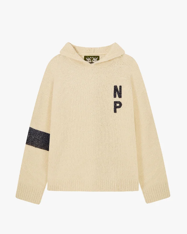 NUMBERS SWEATER HOOD MARSHMALLOW