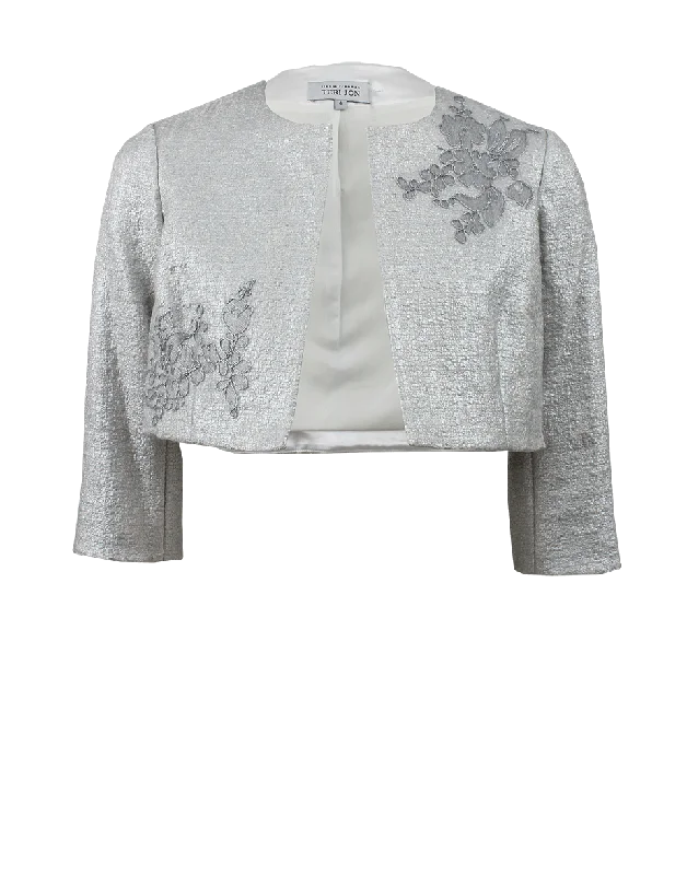 Metallic Lace Crop Jacket