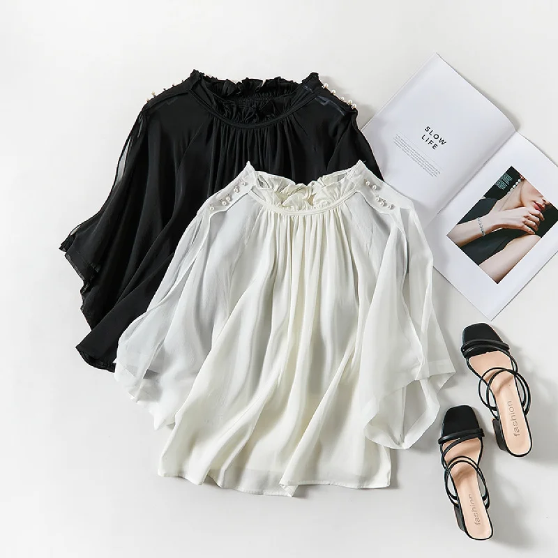 Ruffle Silk Blouse