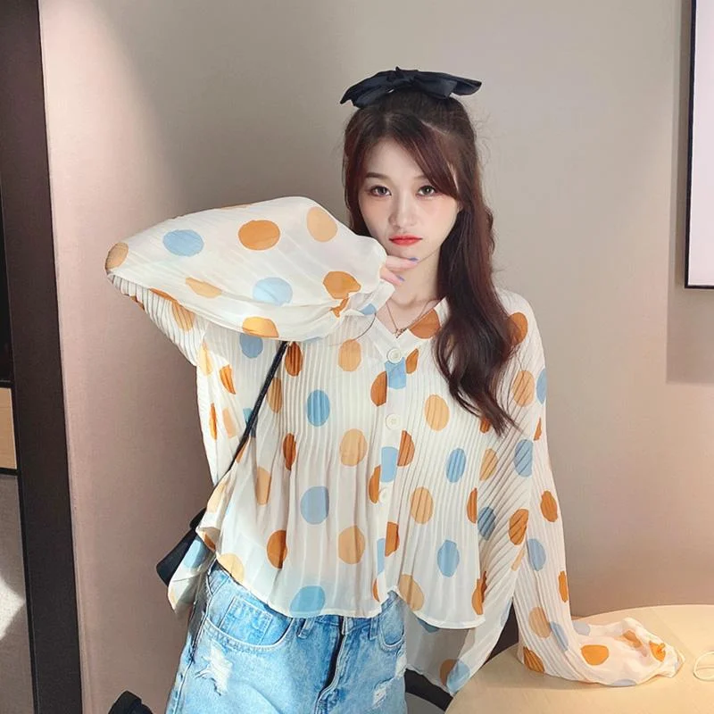 Women's Kawaii Retro Polka Dot Loose Shirts