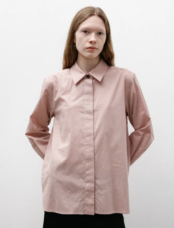 Fly Placket Shirt Washed Cotton Pale Pink