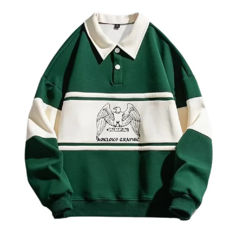 AG Eagle Contrasting Polo Sweatshirt