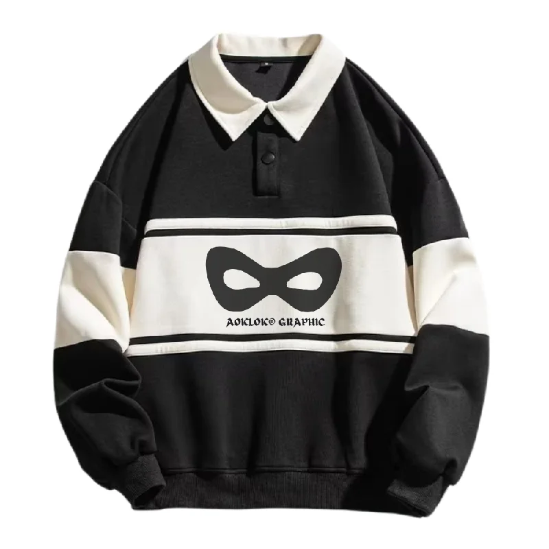 AG Mask Contrasting Polo Sweatshirt