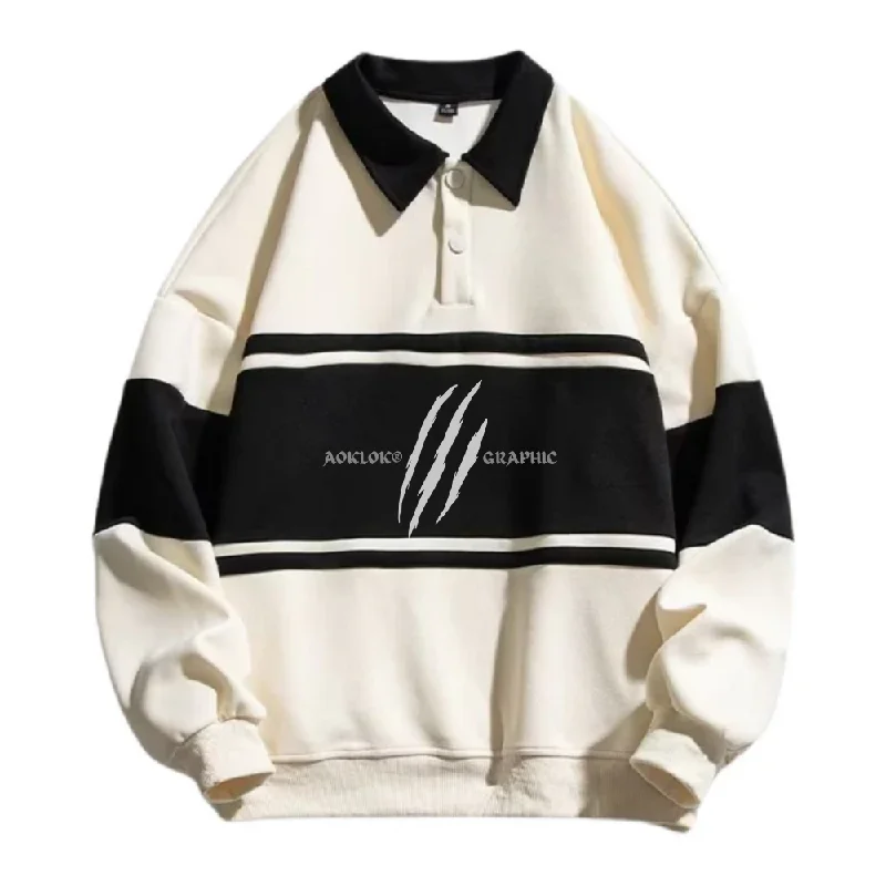 AG Scratch Contrasting Polo Sweatshirt