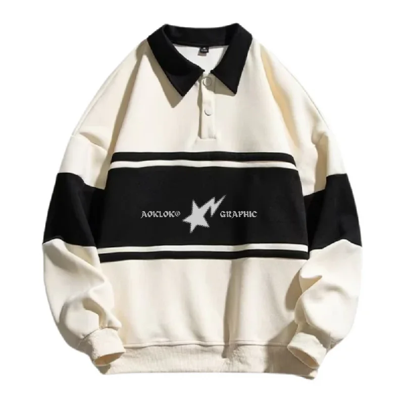 AG Star Contrasting Polo Sweatshirt