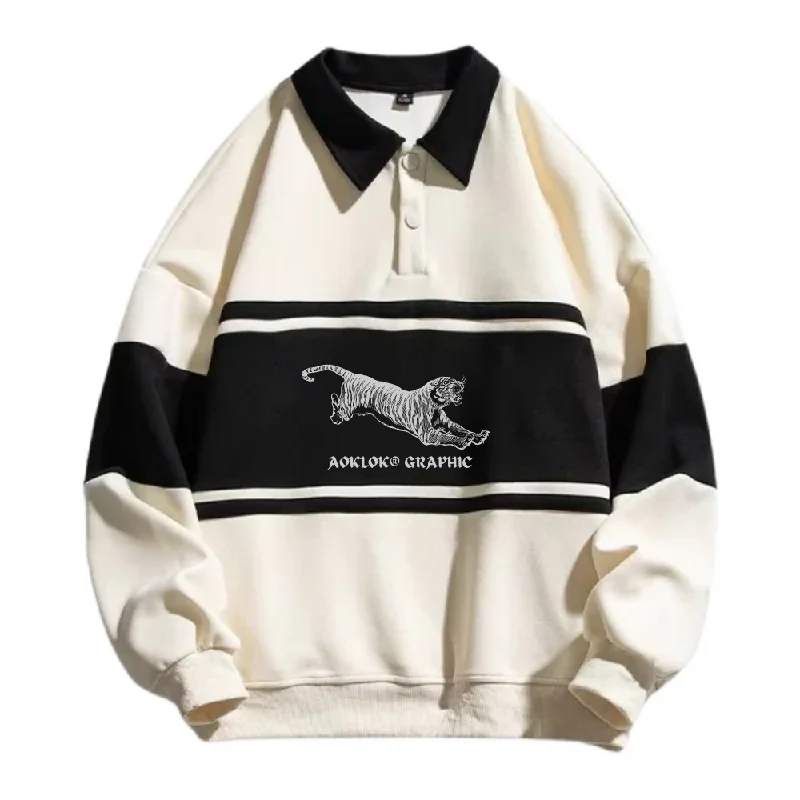 AG Tiger Contrasting Polo Sweatshirt