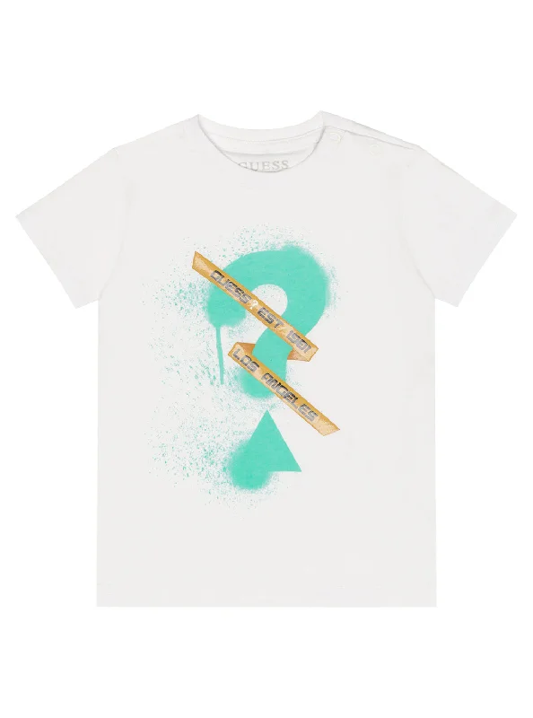 White Green Question Logo T-Shirt (3-18m)