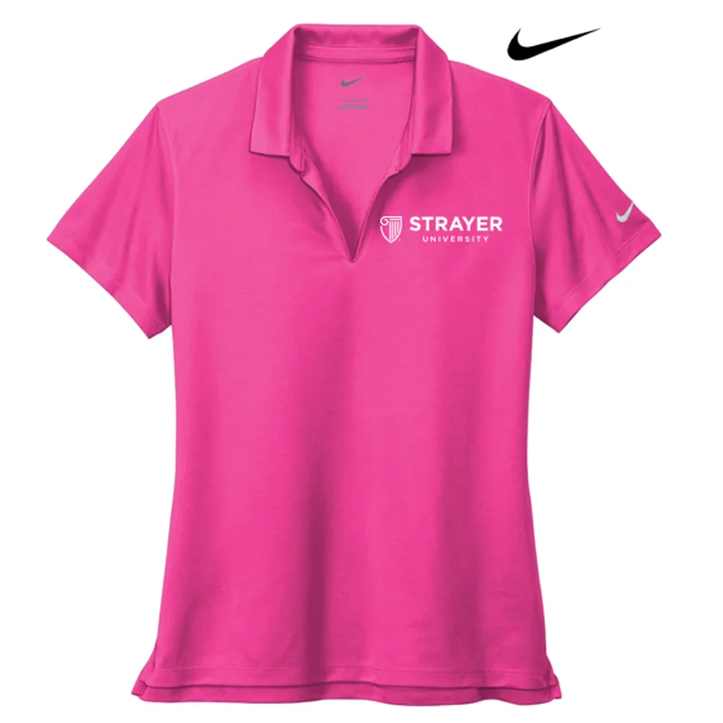 NEW STRAYER Nike Ladies Dri-FIT Micro Pique 2.0 Polo - Vivid Pink