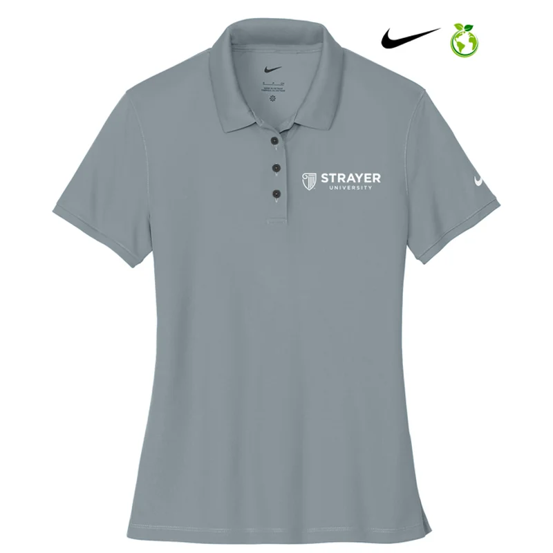 NEW STRAYER Nike Ladies Victory Solid Polo - Cool Grey