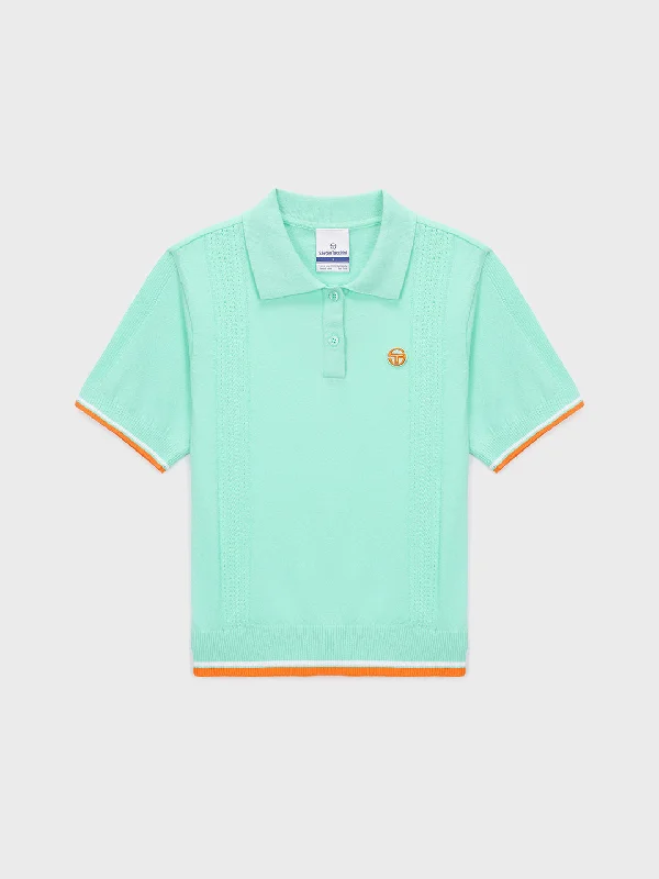 Preppy Knit Polo- Light Mint