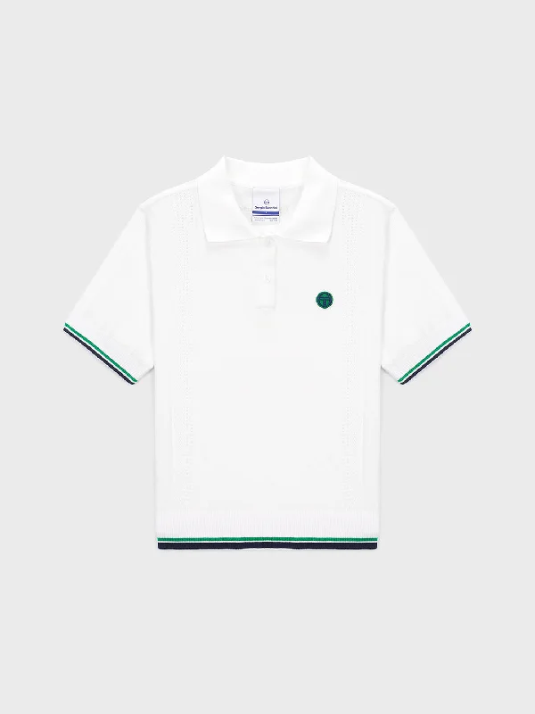 Preppy Knit Polo- Off White