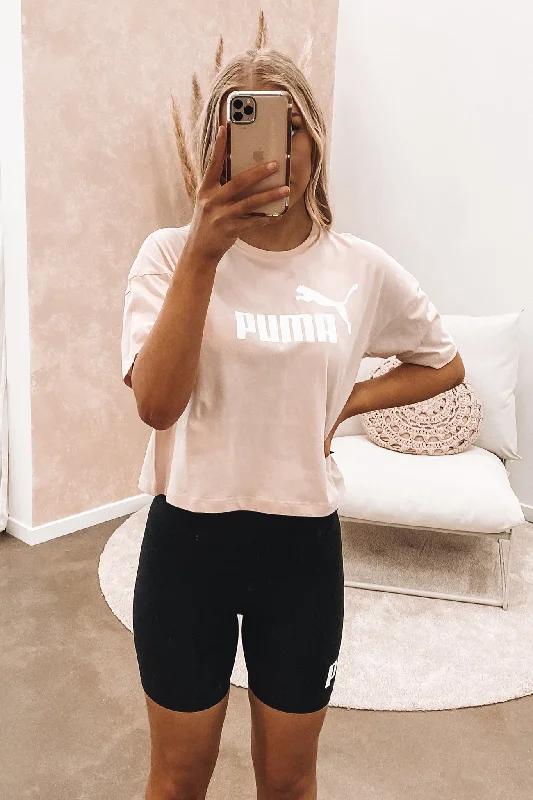 Essentials Cropped Logo Tee Lotus