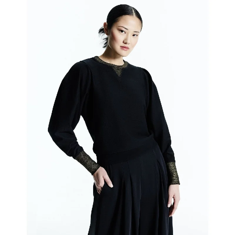 Gstq Cropped Puff Sleeve Sweatshirt