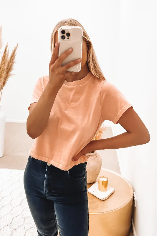 Rhythm Vintage Cropped Tee Washed Blush