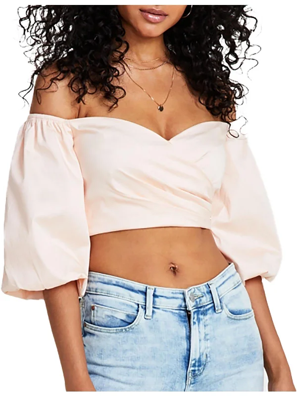 Womens Cotton Cropped Blouse