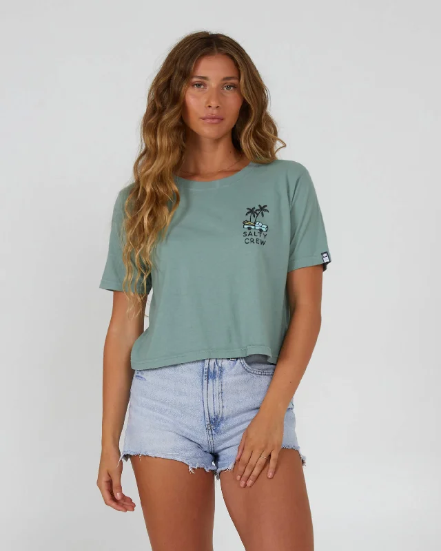 Lookout Crop Tee - Sage