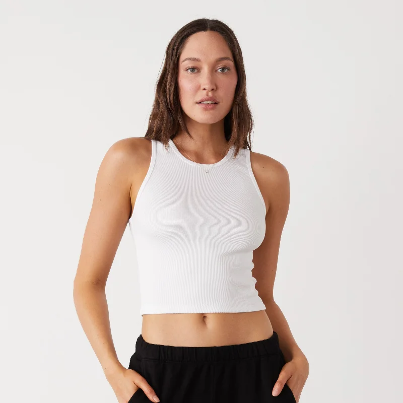 Supimaluxe Rib Crop High Neck Tank