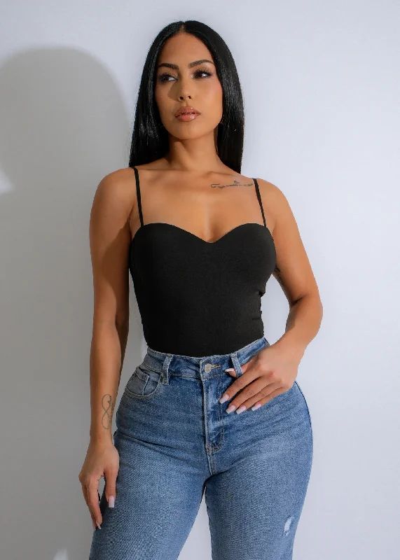 Sculpted Allure Bodysuit Black