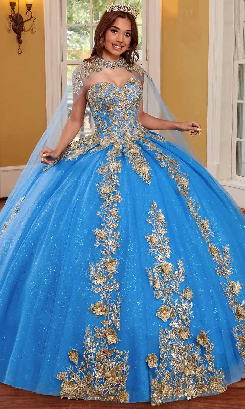 Rachel Allan RQ1111 - Sweetheart Quinceanera Ballgown with Cape