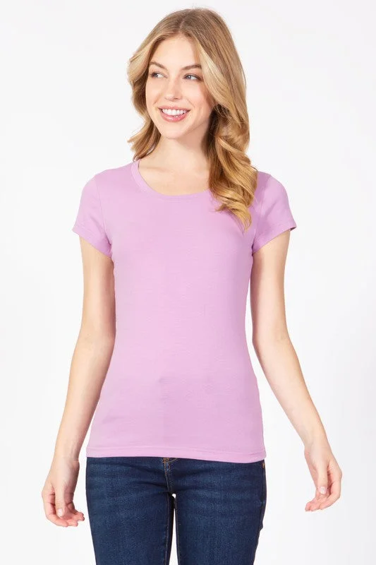 Basic S/S Stretch Tee {Lavender}