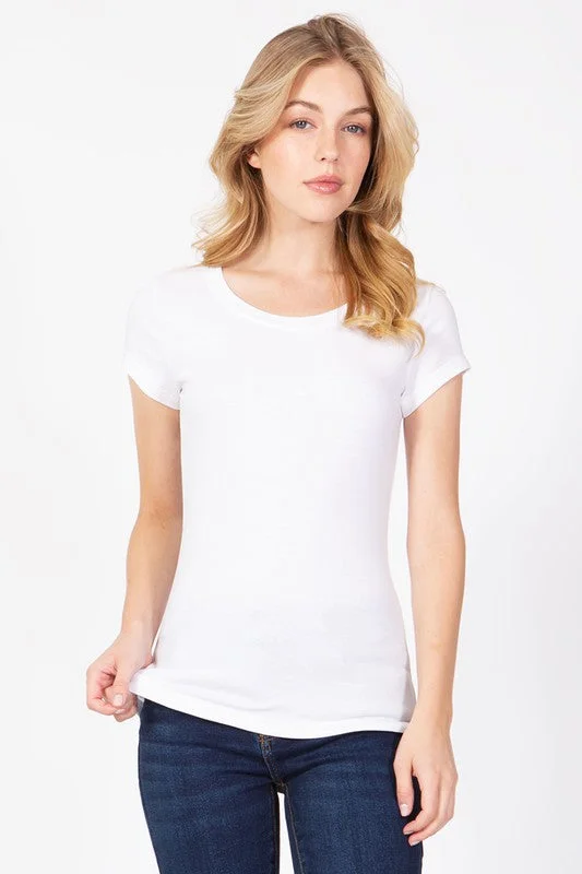 Basic S/S Stretch Tee {White}