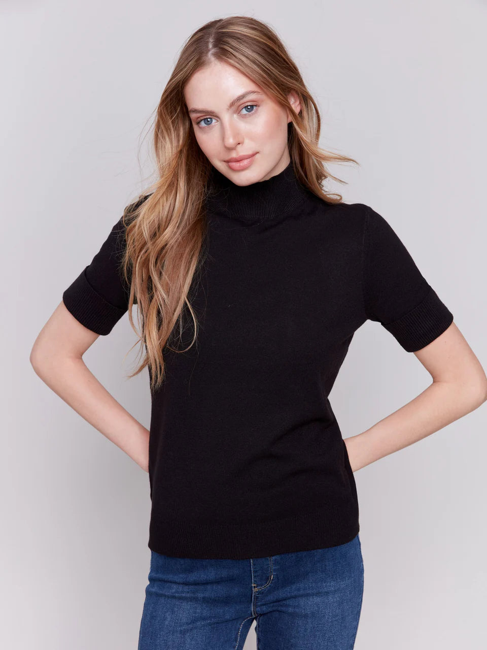 Mock Neck Basic Top