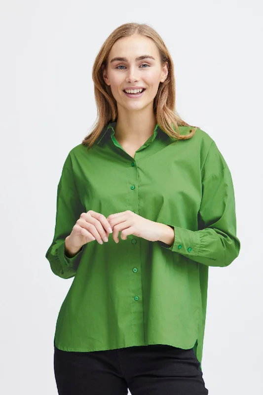 Fransa Basic Solid Colour Shirt, Online Lime