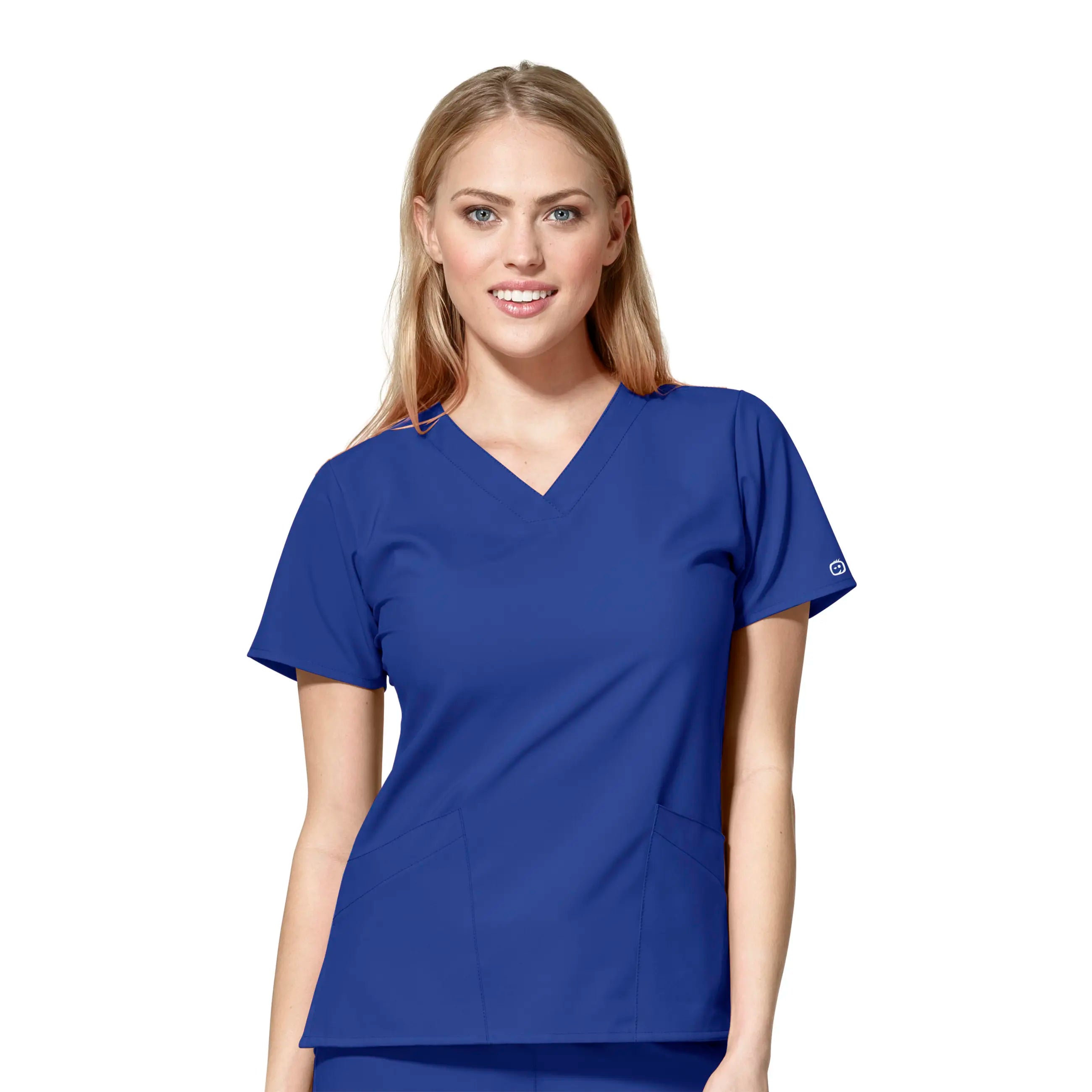 Wink Women's Basic V-Neck Scrub Top - Galaxy Blue