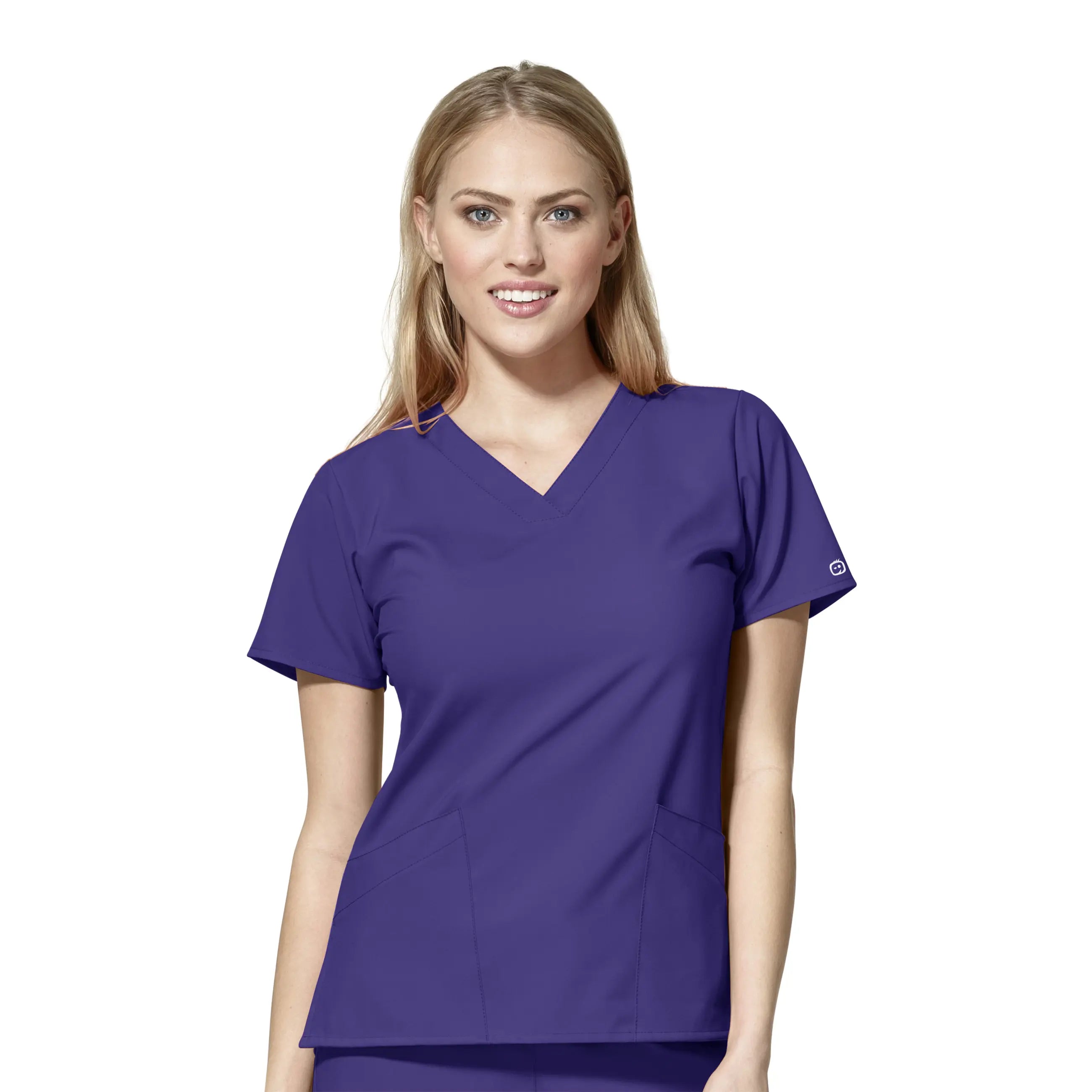 Wink Women's Basic V-Neck Scrub Top - Grape